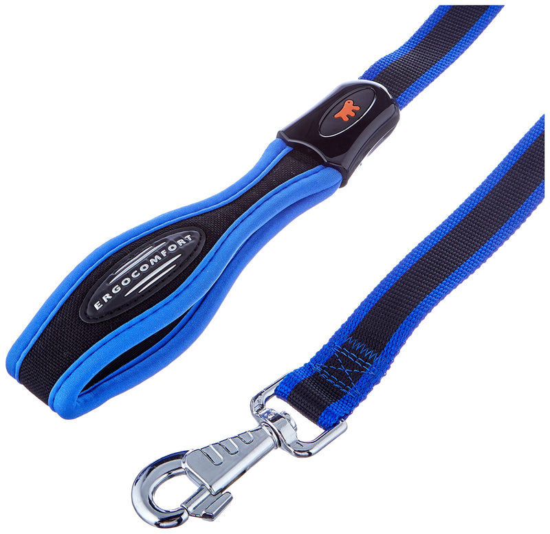 Ferplast 75457939 dog leash ERGOCOMFORT G25/120, ergonomic handle with padding, width: 2.5 cm, length: 120 cm, blue - PawsPlanet Australia