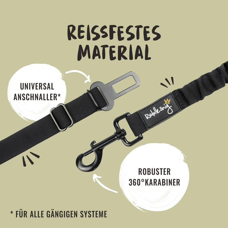 Rudelkönig dog belt for the car - adjustable seat belt - seat belt with cushioning for all dog breeds and car types black - PawsPlanet Australia