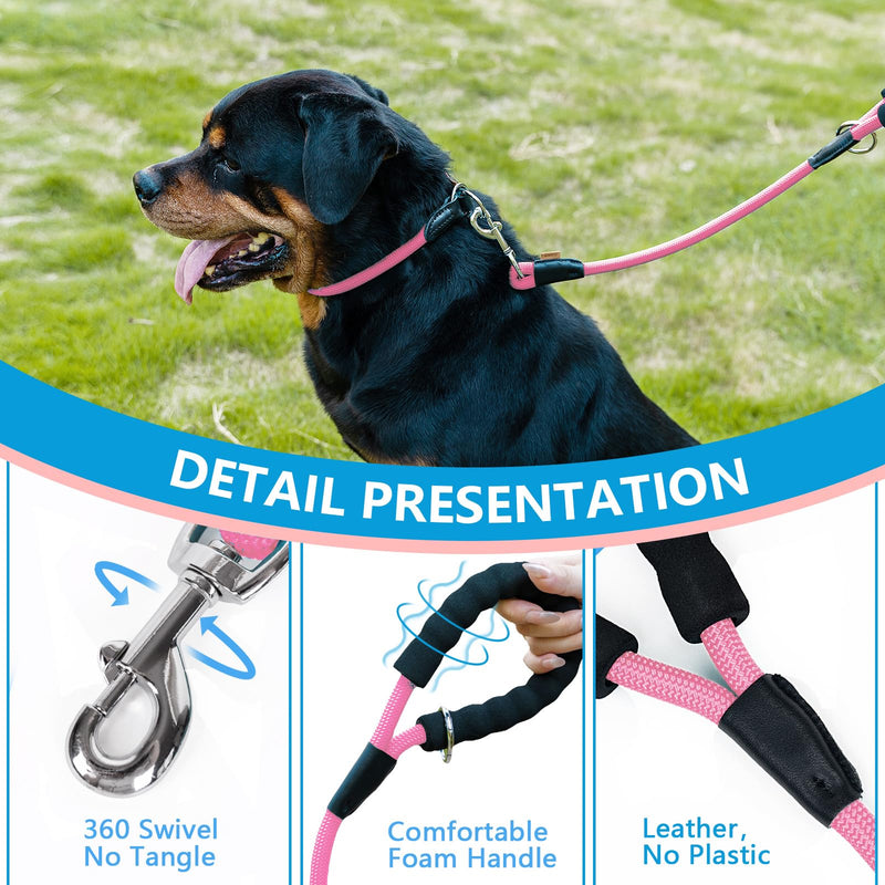 Dog Leash, Braided Rope Traction – Walking Training Lead for Small/Medium Dogs ((1/3") - 6FT, Pink) (1/3") - 6FT - PawsPlanet Australia