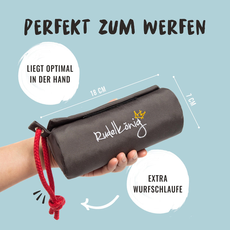 Rudelkönig food bag for dogs - retrieving bag for dog training - robust food dummy for treats grey - PawsPlanet Australia