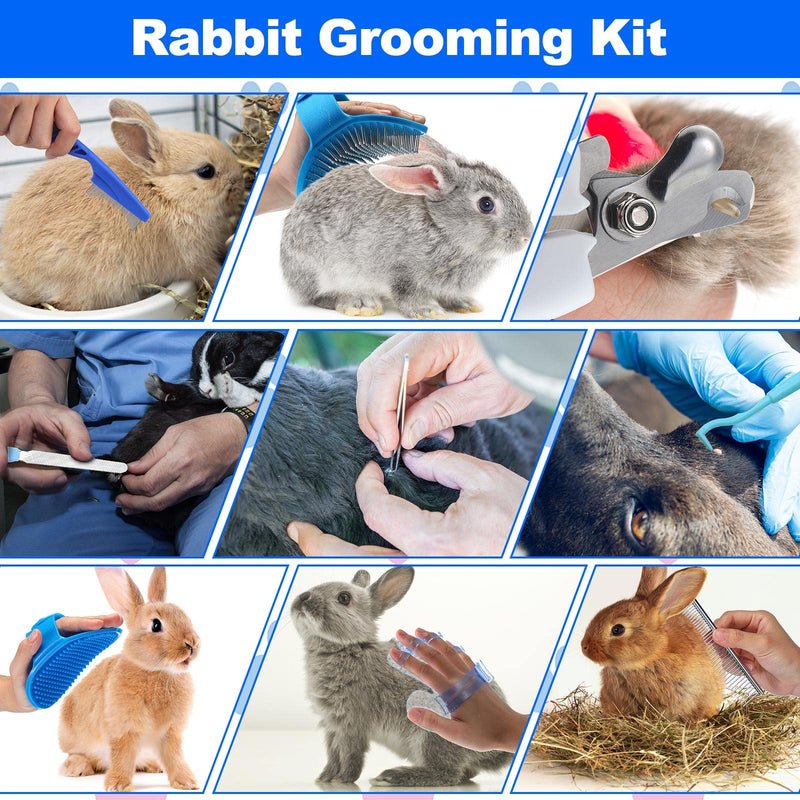 12 Pieces Small Animal Grooming Supplies Rabbit Brush for Shedding Bunny Comb Brush Rabbit Grooming Kit Pet Bath Brush with Adjustable Handle Pet Nail Clipper Trimmer for Rabbit Hamster Guinea Pig - PawsPlanet Australia