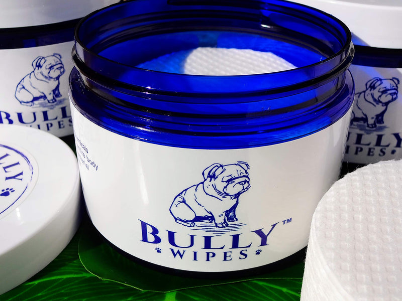 Bully Wipes - Bulldog Wrinkle Wipes Specifically for Bulldog Breeds All Natural Organic Formula Refreshing Botanical Scent - Removes Dirt Bacteria Yeast - Safe to use around Eyes, Ears, Paw, Wrinkles! - PawsPlanet Australia