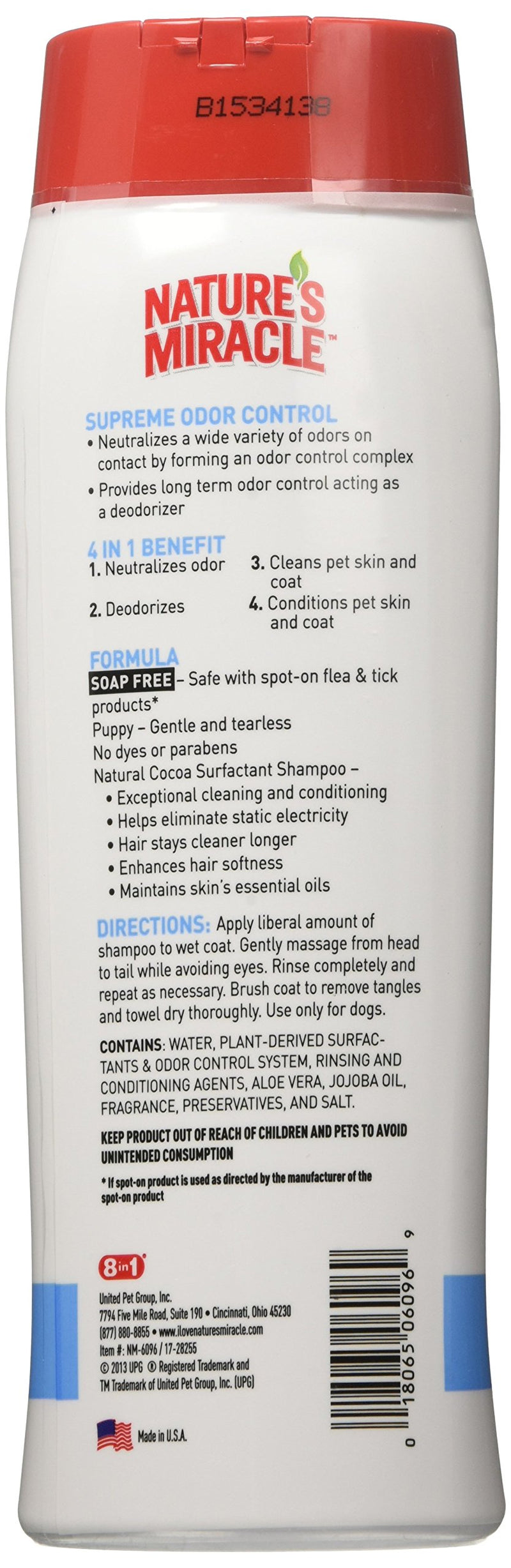 Nature’s Miracle Puppy Shampoo 16 Ounce Spring Water - PawsPlanet Australia