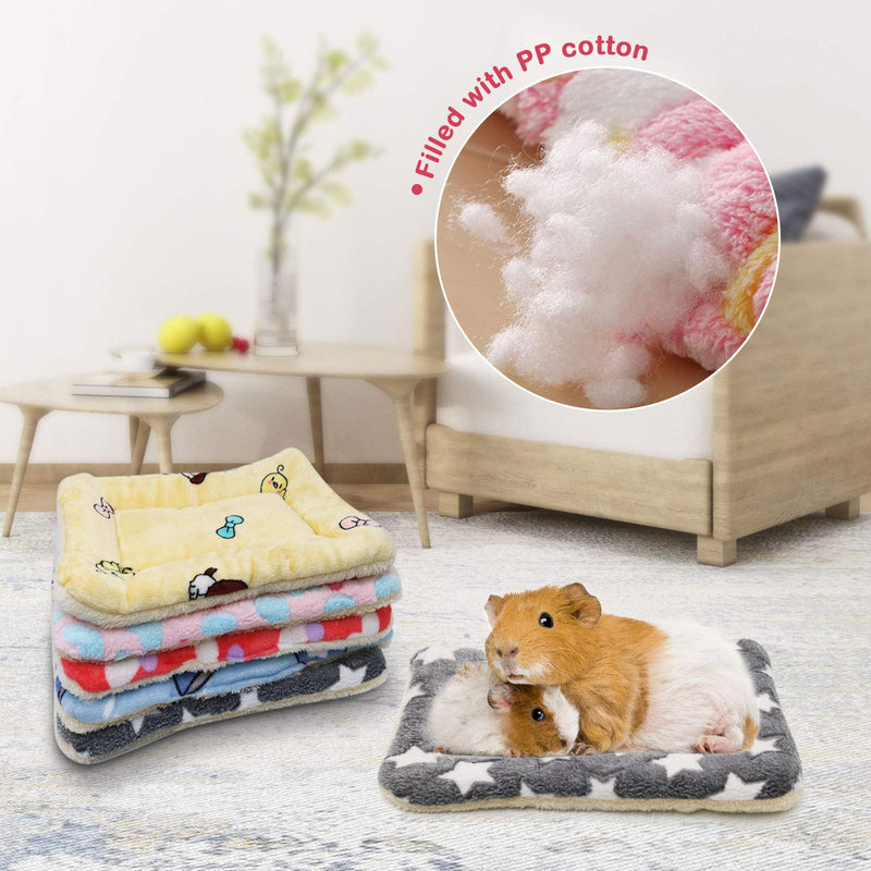 [Australia] - RYPET Small Animal Bed 2PCS - Rabbit Guinea Pig Hamster Bed Winter Warm Fleece Sleep Pad for Squirrel Hedgehog Bunny Chinchilla and Other Small Animals, Random Color S: (7.8*11.8inch) 2PCS 