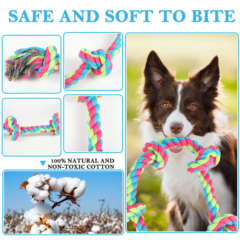 Aitmexcn Dog Rope Toys for Large Medium Dog Chewers, Rope Indestructible Dog Chew Toys, 37 Inch 5 Knots Tough Dog Tug Toy for Teeth Cleaning, Tug of War - PawsPlanet Australia