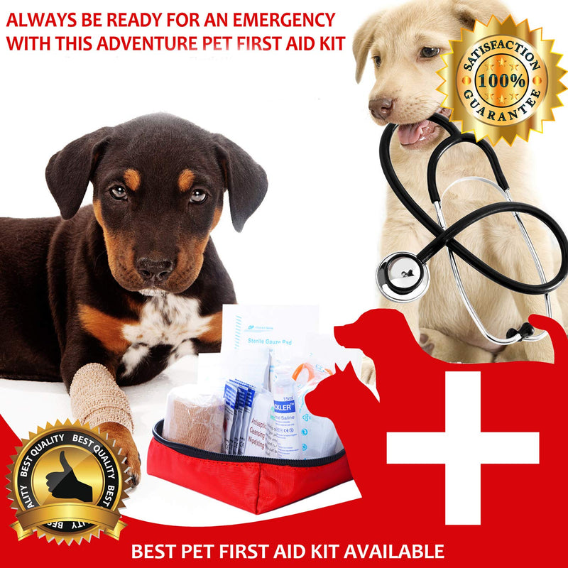 Pet First Aid Kit Dog – Vet Approved and is Perfect for Bleeding Nails, Clean, Dress Wounds. Self Adhering Bandage Will Not Stick to Hair. Hiking Dog First Aid Kit for Backpacking, Camping, Travel - PawsPlanet Australia