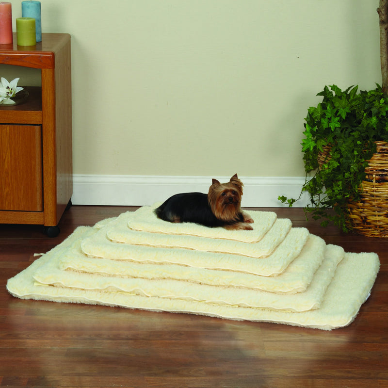 Slumber Pet Double-Sided Sherpa Mats - Versatile and Comfortable Mats for Dogs and Cats - X-Small, Natural X-Small (17.75 L x 11.75 W -Inches) - PawsPlanet Australia