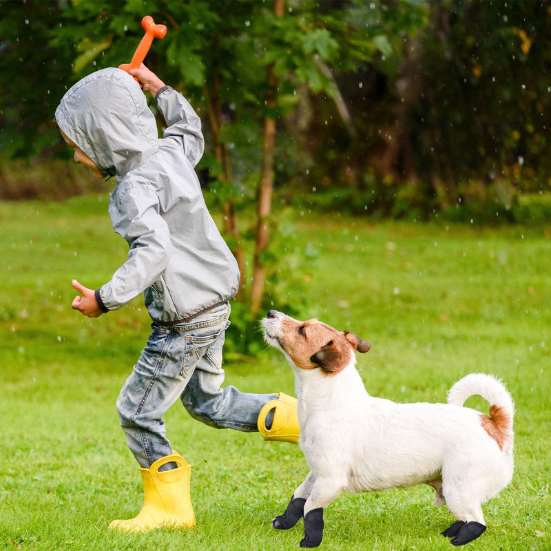 Weewooday 8 Pieces Dog Shoes Waterproof Dog Boots Non Slip Rain Shoes Paw Protector for Snow Rain Day Middle and Small Dogs Teddy Pomeranian Bichon - PawsPlanet Australia