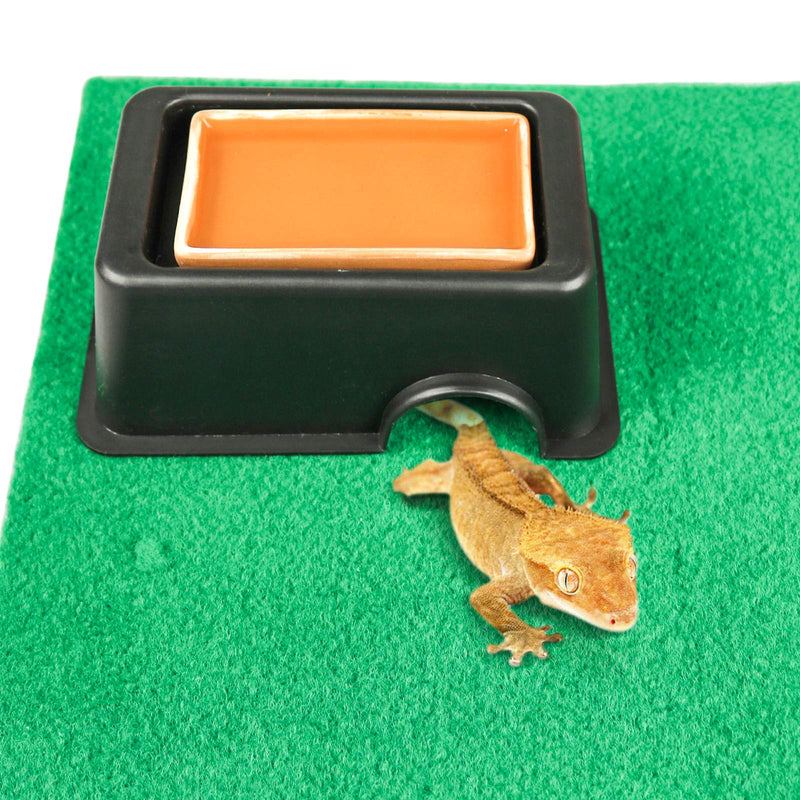 suruikei Reptile Hide Box Small Animal Hideaway Gecko Hideout and Cave with Feeding Tongs and Reptile Carpet for Snakes Lizards Leopard Gecko Rodents Spiders Turtles H02 - PawsPlanet Australia