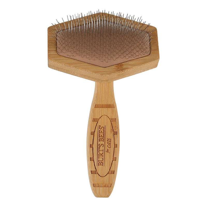 [Australia] - Burt's Bees for Cats Slicker Brush | Cat Brush Removes Loose Fur and Prevents Matting | Slicker Brush for Cats | Cat Brushes for Grooming to Keep A Smooth Coat | Ideal for Daily Grooming 