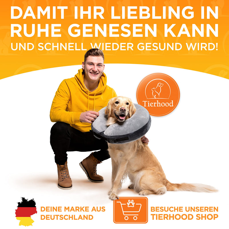 Tierhood ® - inflatable neck collar for dogs and cats [PROTECTIVE] Leak protection dog - dog collar - protective collar dog - neck collar dog - dog collars - neck brace dog - neck brace cat - collar M - PawsPlanet Australia