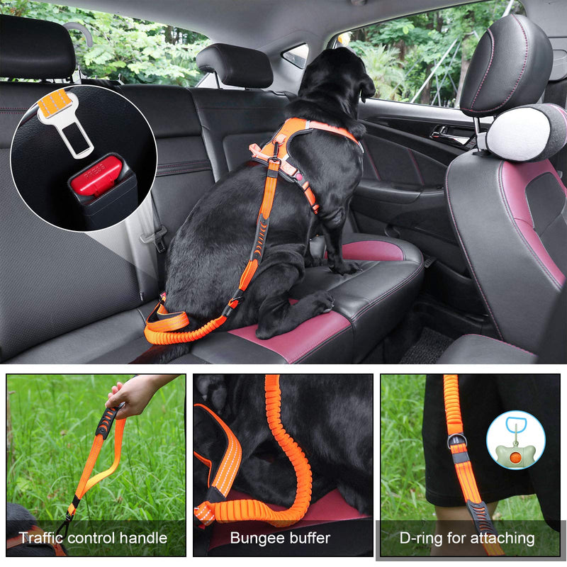 [Australia] - JHMY Adjustable Dog Leash, 1 Packs Reflective Dog Car Seatbelts, Pet Retractable Seat Belt for Vehicle Nylon Pet Safety Seat Belts Heavy Duty & Elastic & Durable Car Harness for Dogs black 