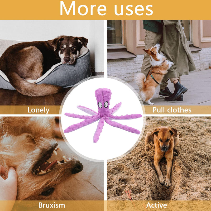 Octopus Dog Toys, No Stuffing Squeaky Dog Toys Interactive Octopus Dog Chew Toys with Crinkle Paper for Small Medium Dogs Playing and Training (Purple) Purple - PawsPlanet Australia