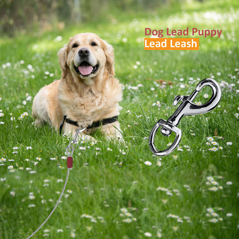 WINSOME Dog Tie Out Cable Metal Dog Lead Puppy Lead Leash- Dog Tether Cable Tie, Steel Cable Pet Lead for Garden, Camping and Picnic (6ft) 6ft - PawsPlanet Australia