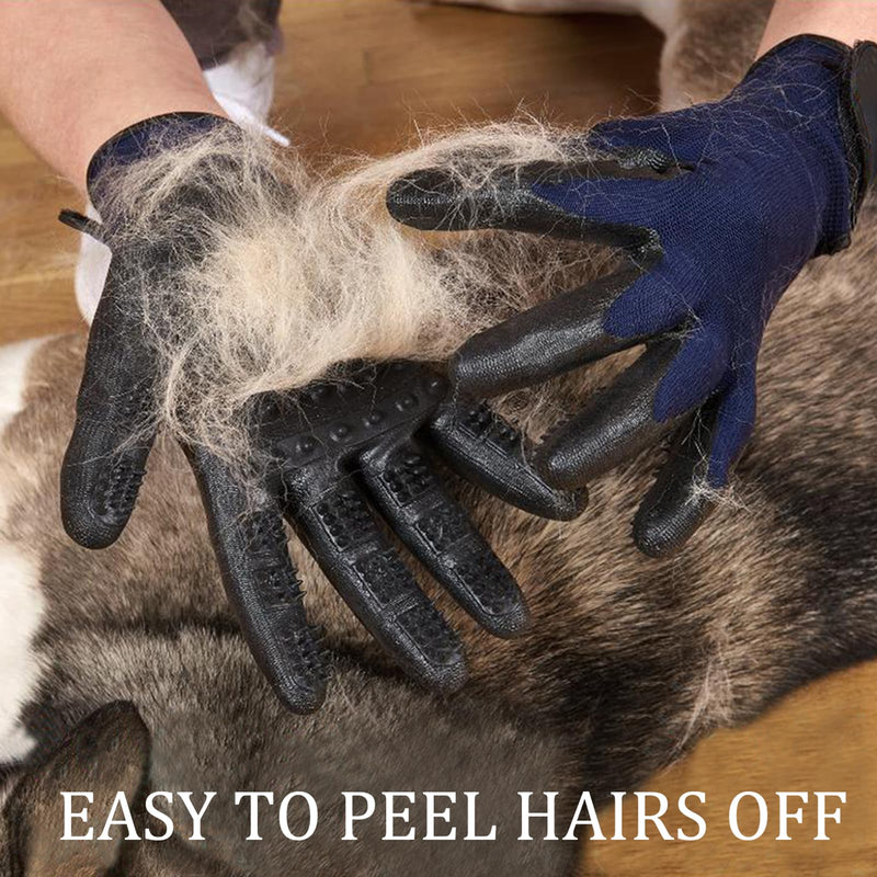 Glove Hair Removal Gloves for Dogs Cats, Pet Care Fur Change Care Cleaning Gloves Pet Brush Grooming Gloves Pet Massager, One Pair, Blue Blue 2 - PawsPlanet Australia
