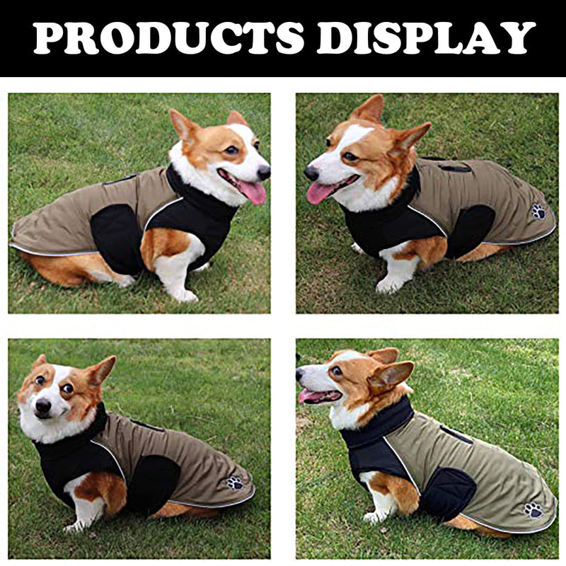 Ctomche Waterproof Dog coat,Windproof Winter Clothes,Reversible Outdoor Sport Dog Jacket Winter Warm for Small Medium Dogs with Harness Hole Green-XS X-Small (Length: 28CM) - PawsPlanet Australia