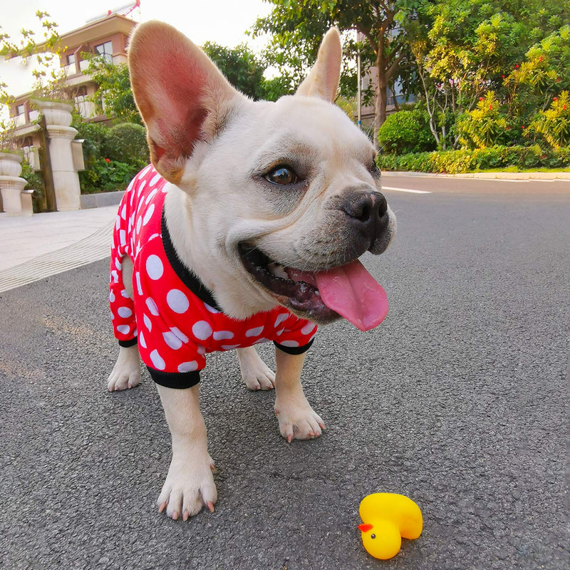 [Australia] - CuteBone Dog Pajamas Cute Cat Clothes Pet Pjs Onesie X-Small Dots 