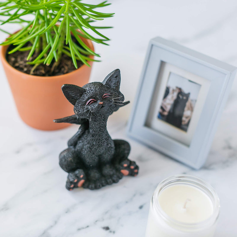 [Australia] - JFSM INC. Bereavement Memorial Black Cat Angel Figurine with Angel Wings Cat Loss Sympathy Gift - Happy Cat Collection - Cat Bereavement Gifts, Cat Memorial, Cat Loss Gifts, Cat Lover Gifts 