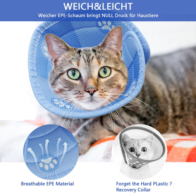 Cat & Dog Neck Brace: Adjustable, Soft Neck Brace for Cats and Puppies - Cat Collar, Cat Cone After Surgery & Injuries, Kitten Accessories - Comfortable Donut Cat, Cat Collar (Blue, M) - PawsPlanet Australia