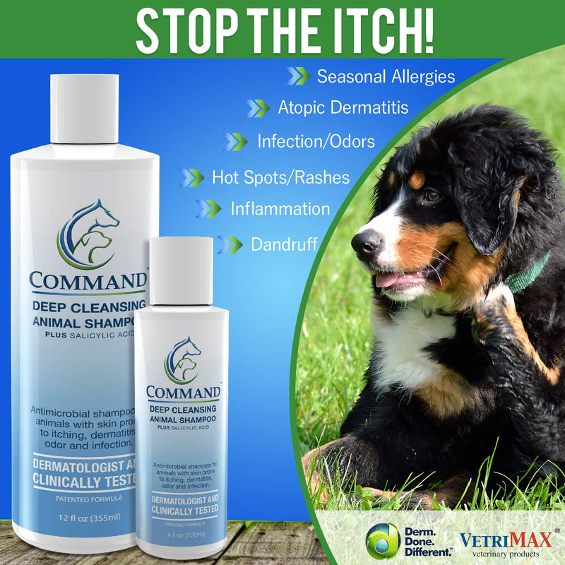 [Australia] - Command Dog Shampoo for Dry Itchy Skin - Itch Relief, Antifungal, Antibacterial Medicated Dog Shampoo by VetriMax (12 Ounces) 