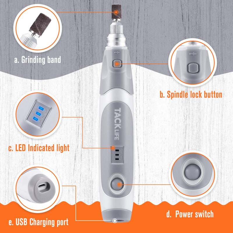 TACKLIFE Dog Nail Clipper with Grinder, 3-Speed Electric Rechargeable Pet Nail Trimmer Painless Paws Grooming & Smoothing for Dogs & Cats - PawsPlanet Australia