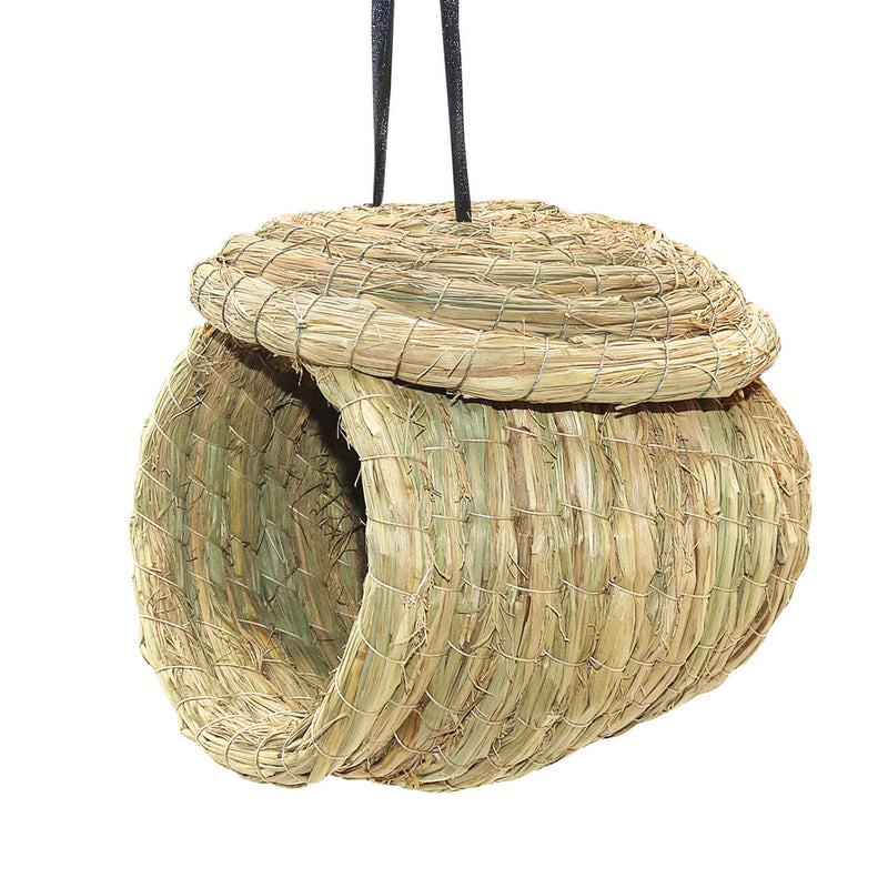 [Australia] - BWOGUE Straw Bird Nest Eco-Friendly Straw Birdhouse 100% Natural Fiber Bird Nest Hut Cozy Resting Breeding Place for Parrots Parakeet Conures Cockatiel,Large 