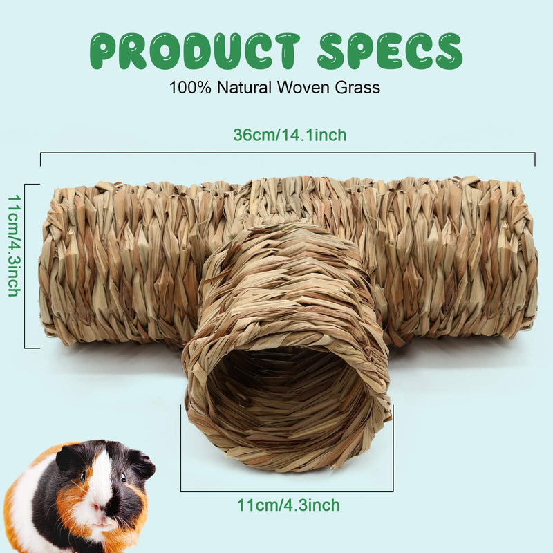 BWOGUE Hamster Grass Tunnel Toy Nature's Hideaway Guinea Pig Tunnels and Tubes Toys for Rats,Syrian Hamster,Ferrets,Guinea Pig,Chinchilla Hedgehog and Bunny - PawsPlanet Australia