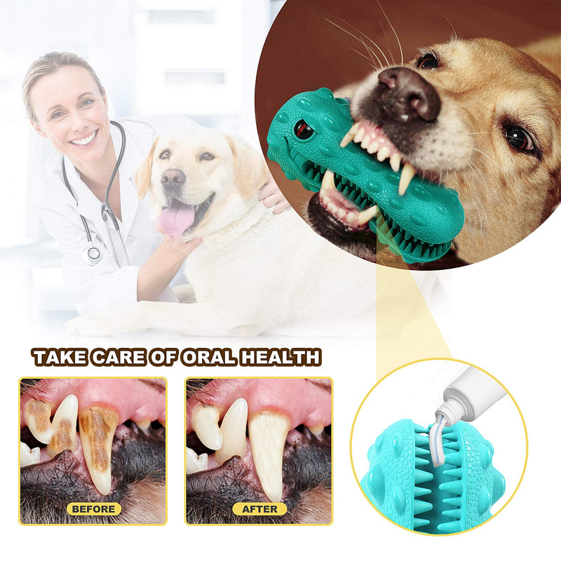 Dog Toothbrush Dental Oral Care Dog Toy for Teeth Cleaning Toothbrush Interactive Squeaky Toys for Medium Large Dogs Natural Rubber Dog Toothbrush Stick for Self Cleaning Toothbrush Toy by Chewing Blue - PawsPlanet Australia