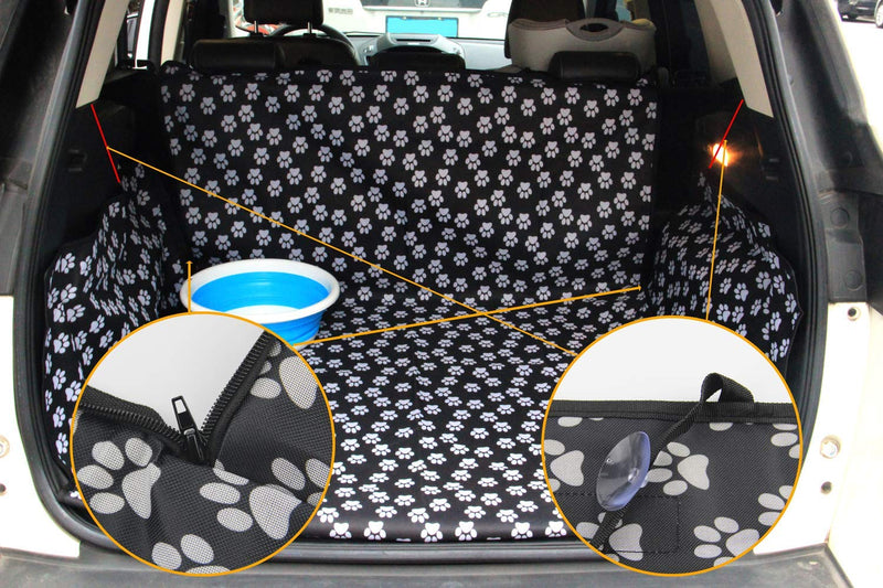 Pet Dog Trunk Cargo Liner - Oxford Car SUV Seat Cover - Waterproof Floor Mat for Dogs Cats - Washable Dog Accessories Paw Print-XL 72.83" x 40.94" x 13.78" - PawsPlanet Australia