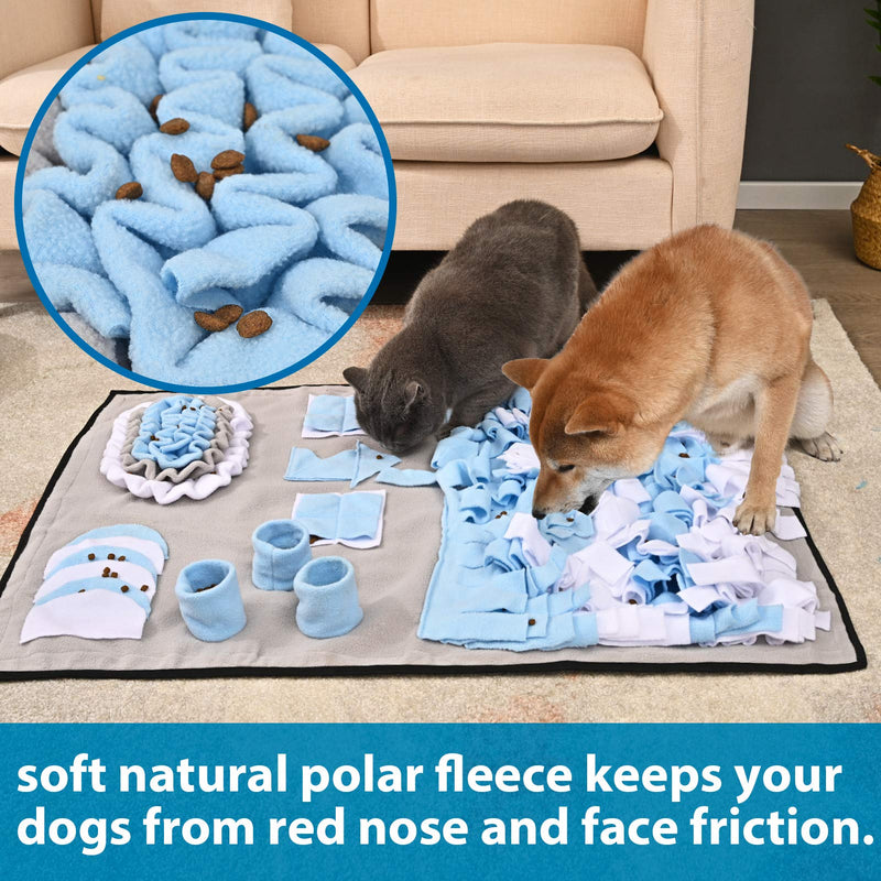 Juqiboom Pet Snuffle Mat for Small/Medium Dogs and Cats, Encourages Natural Foraging Skills for Pets, Interactive Dog Toy - Slow Feeder Puzzle Toy - Activity Feeding Mat for Stress & Anxiety Relief - PawsPlanet Australia