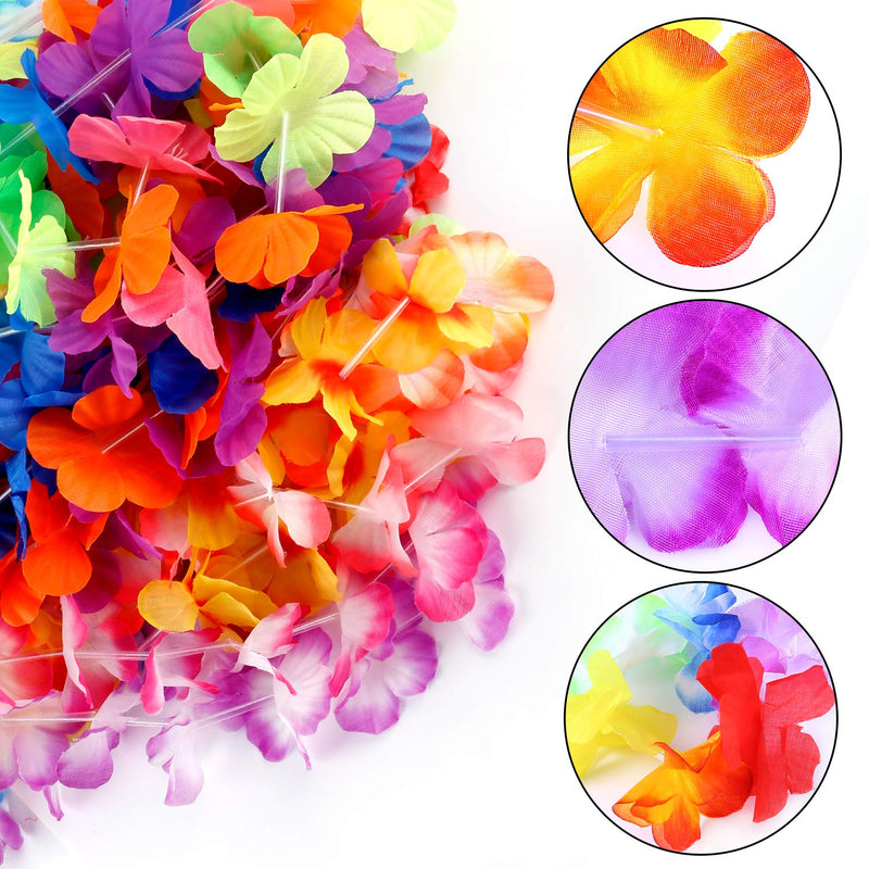 GINMIC Hawaiian Leis, Luau Party Favors Supplies, 50Pcs Tropical Hawaiian Party Necklace with 6 Lei Hair Clips,For Kids or Adults Party Supplies, Summer Beach Vacation, Theme Party Decorations, Birthday, Wedding - PawsPlanet Australia