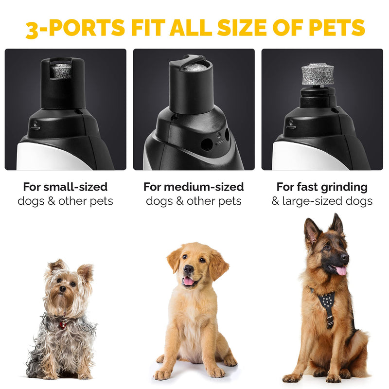 LuckyTail Dog Nail Grinder Trimmer – Professional Quiet 2-Speed Rechargeable Electric Pet Grooming & Smoothing Tool Kit – Painless Paw Clipper - PawsPlanet Australia
