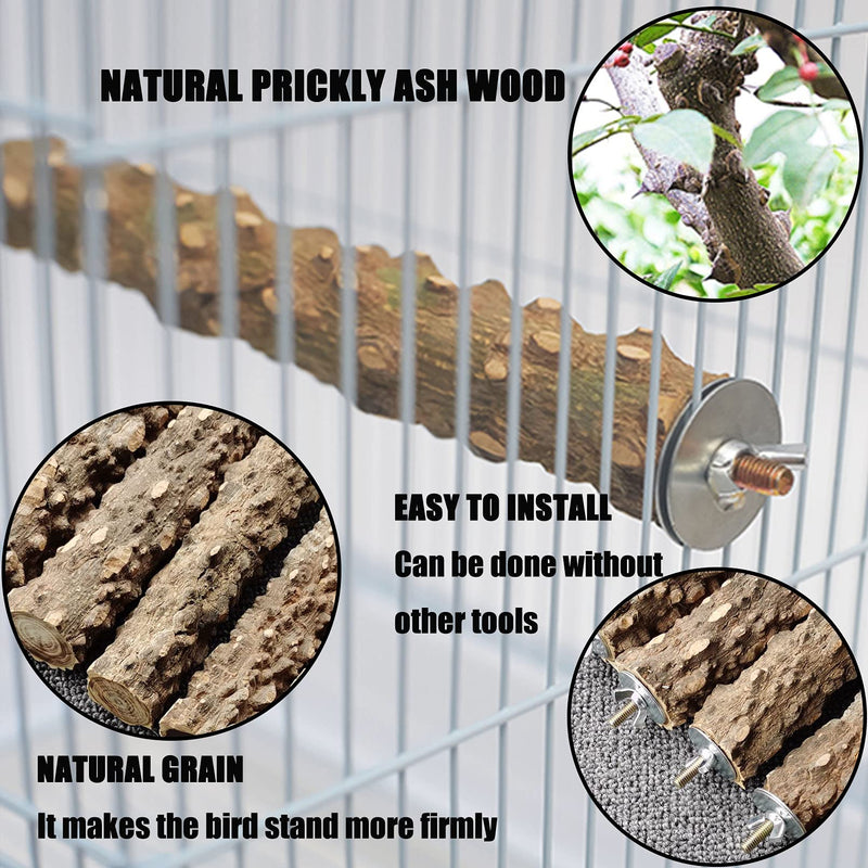 Hamiledyi Bird Perch Bird Stand Wood Parrot Branch Platform Toys Natural Prickly Stick Playground Paw Grinding Cage Accessories for Conures Macaws Finches Cockatiel Lovebirds Small Medium Birds 6PCS - PawsPlanet Australia