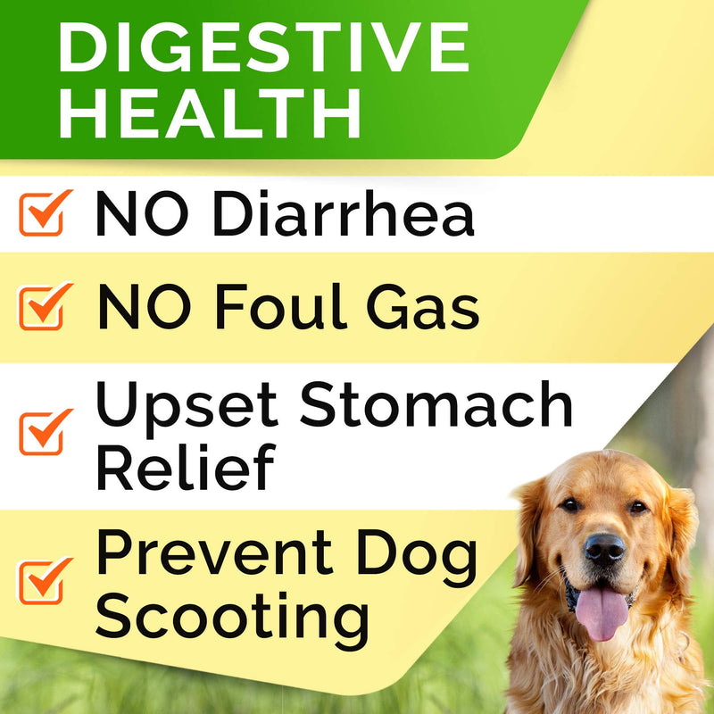 Dog Probiotics Treats for Picky Eaters - Digestive Enzymes + Prebiotics - Chewable Fiber Supplement - Allergy, Diarrhea, Gas, Constipation, Upset Stomach Relief - Improve Digestion, Immunity 120 Chews - PawsPlanet Australia