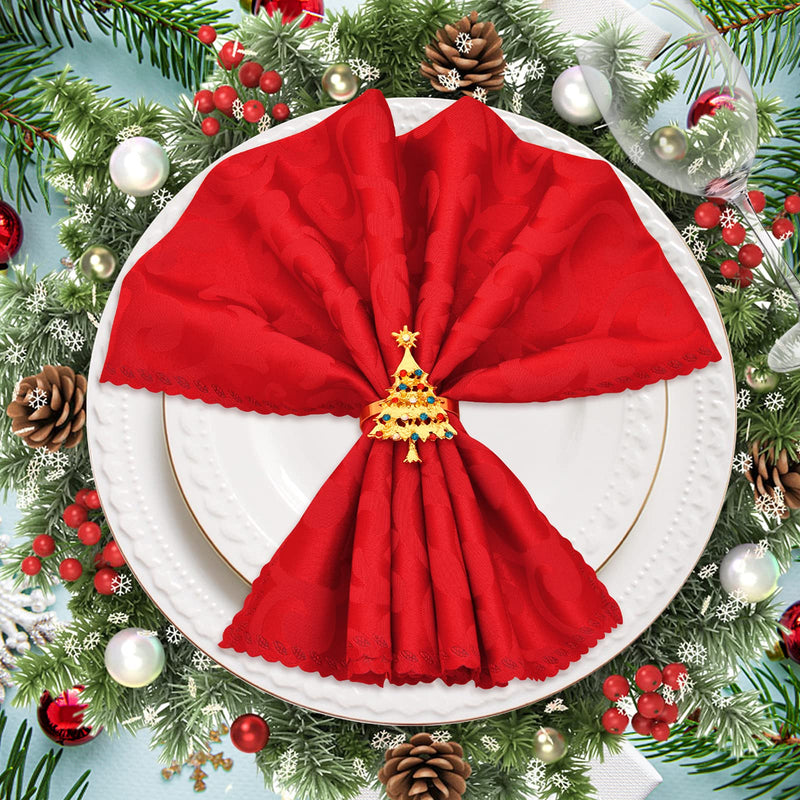 FRAMICS Napkin Rings Set of 6 Christmas Tree Napkin Ring, Table Decoration for Party Holiday Banquet Christmas Thanksgiving - PawsPlanet Australia