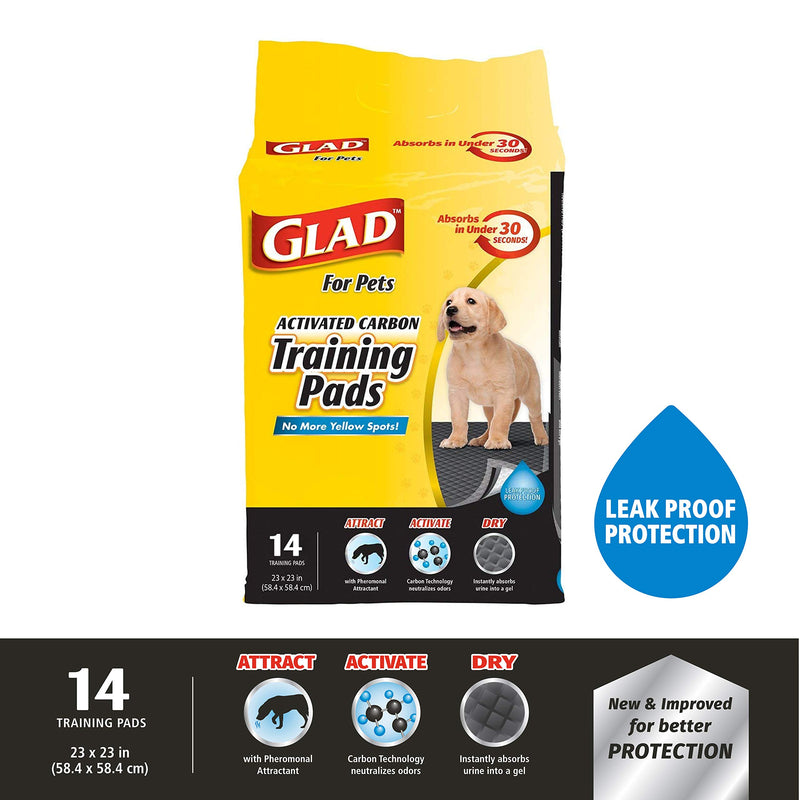 Glad for Pets Black Charcoal Puppy Pads 14 Count - PawsPlanet Australia