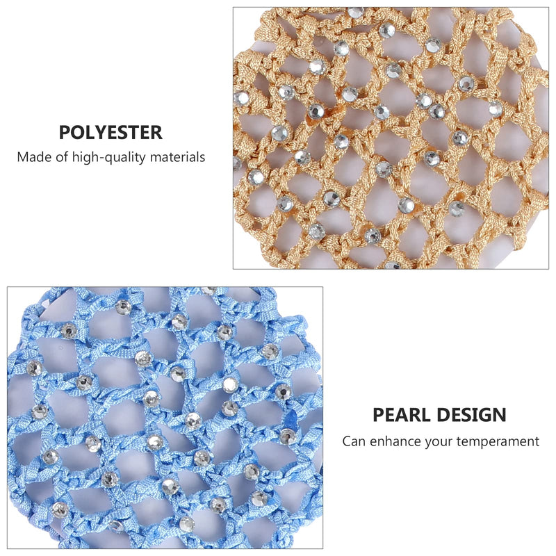 Lurrose 10 Pcs Pearl Bun Cover Elastic Crochet Scarf Hair Net Colorful Ballet Bun Hair Cover for Girls Women - PawsPlanet Australia