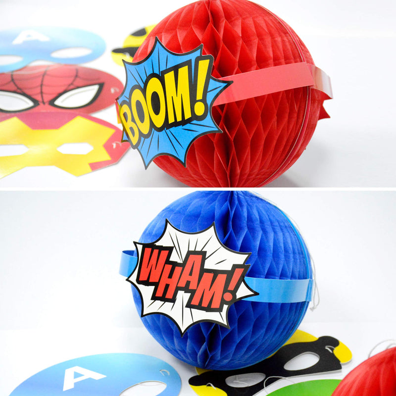 Superhero Decorations Superhero Honeycomb Centerpieces Superhero Hanging Paper Honeycomb Ball Decorations Party Hanging Decorations - PawsPlanet Australia