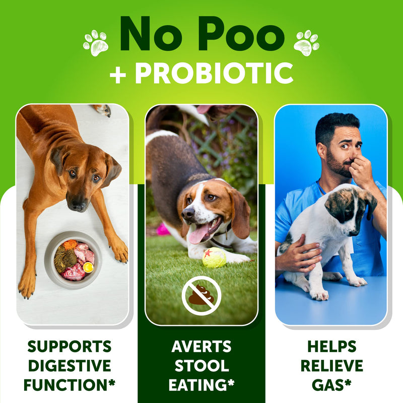 No Poo Treats + Hemp Calming Chews for Dogs Bundle - Coprophagia Treatment for Dogs - Stop Eating Poop for Dogs - Dog Anxiety Relief for Stress, Storms, Separation - Dog Calming Treats - Made in USA - PawsPlanet Australia