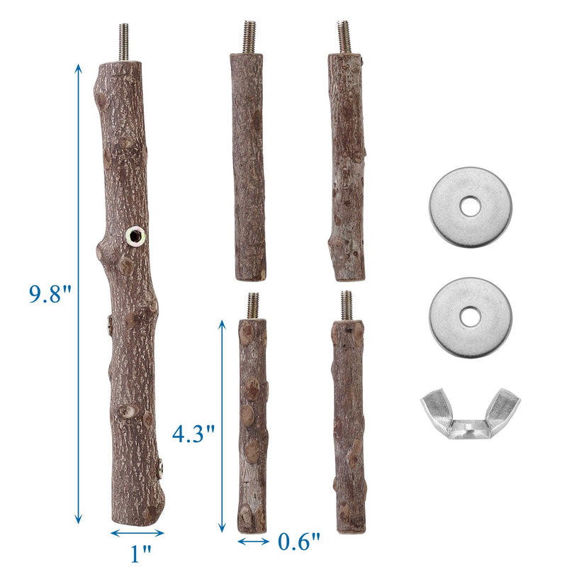 Mogokoyo Natural Wood Bird Perch Stand, Hanging Multi Branch Perch for Cage, Parrots, Parakeets Cockatiels, Conures, Macaws, Love Birds, Finches - PawsPlanet Australia