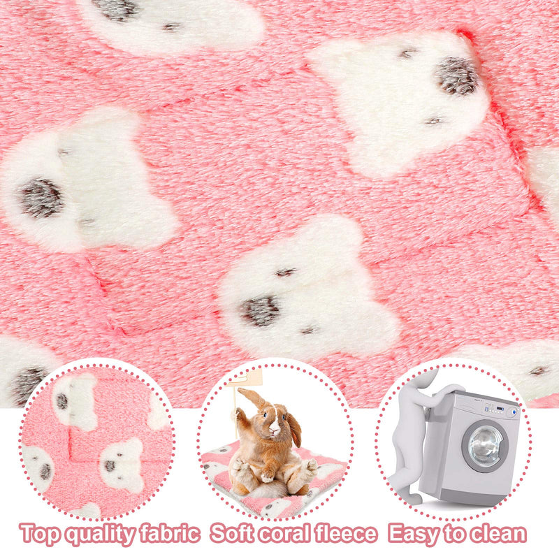 3 Pieces Guinea Pig Hamster Warm Mats Bed Winter Hamster Sleep Pad Hamster Warm Cushion for Bunny Hamster Squirrel Hedgehog Chinchilla, 3 Colors (Bear) Bear - PawsPlanet Australia