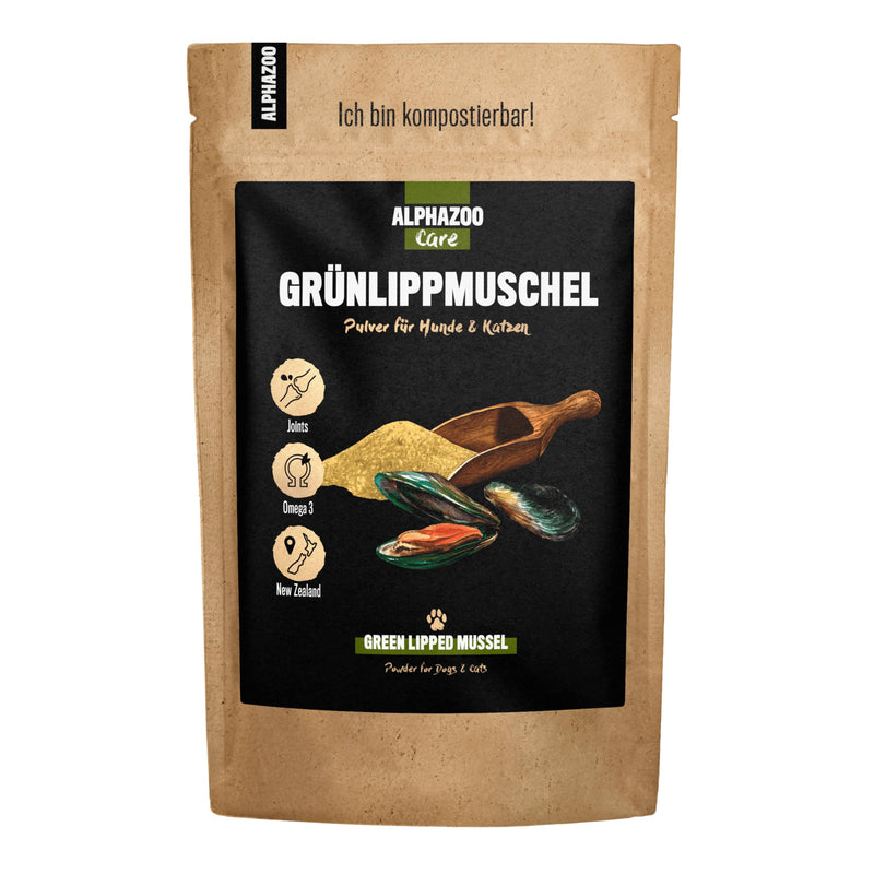 alphazoo green-lipped mussel dog, cat, horse & small animals I New Zealand green-lipped mussel powder 750 g I natural joint powder full-fat quality 750g - PawsPlanet Australia