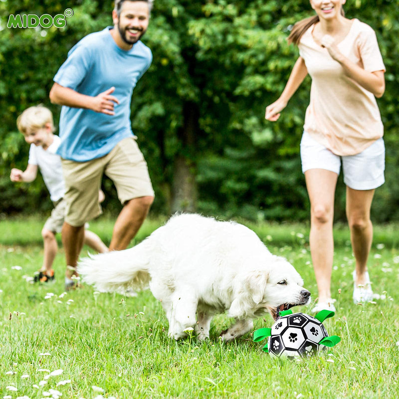 MIDOG Dog Balls Interactive Dog Toys for Large Dog Soccer Ball Indestructible for Small Medium Dogs Tough Herding Ball for Dogs Durable Outdoor Dog Toys Puppy Dog Yard Pool Toys Lifetime Replacement Green - PawsPlanet Australia