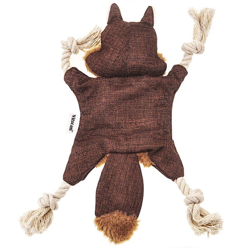 Vitscan Stuffless Dog Toys for Puppy, Crinkle Squeaky Dog Chew Toys Squirrel Plush Dog Toy with Rope Knots for Small Dogs (Squirrel) Brown Squirrel - PawsPlanet Australia