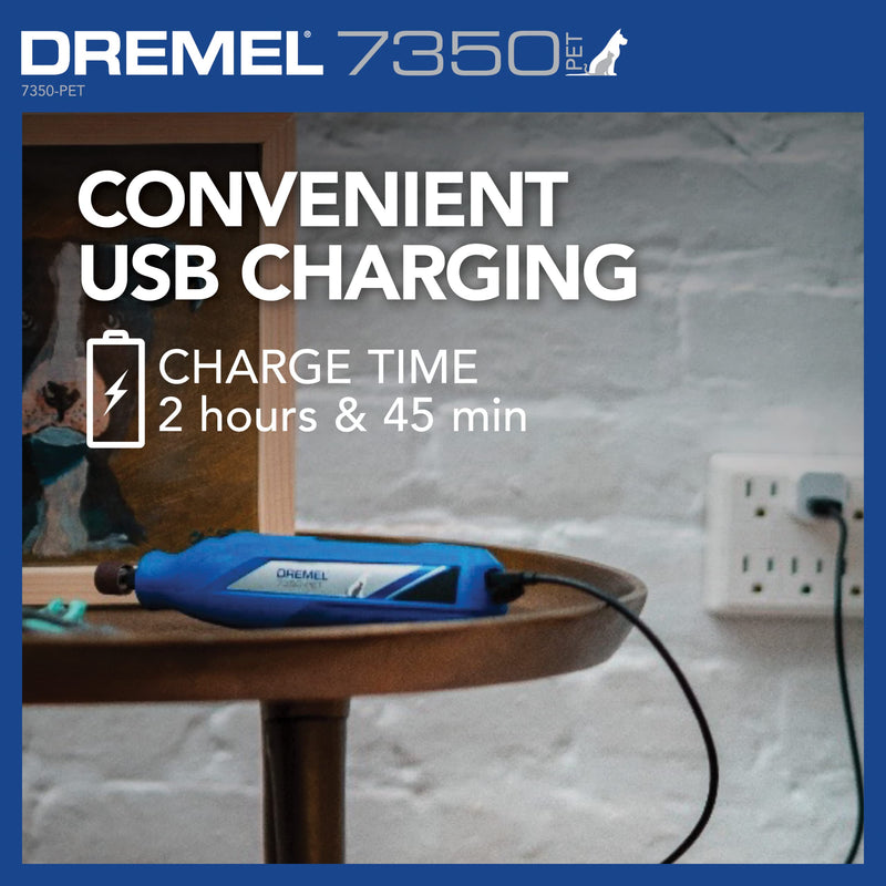 Dremel 7350-PET 4V Pet & Dog Nail Grinder, Easy-To-Use & Safe Nail Trimmer, Professional Pet Grooming Kit - Works on Large, Medium, Small Dogs & Cats New Model - PawsPlanet Australia