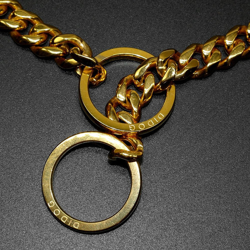 [Australia] - Didog Luxury Titan Choke Chain Collar,Dog Training Collars,Best for Pit Bull, Doberman,Mastiff, Bulldog 22" Golden 