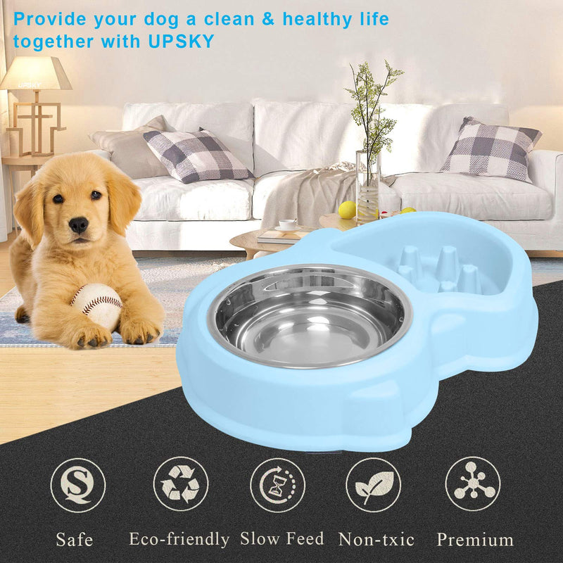 UPSKY Slow Feeder Dog Bowl No Choking Slow Feeder Bloat Stop Dog Food Water Bowl (Sky Blue) Sky blue - PawsPlanet Australia