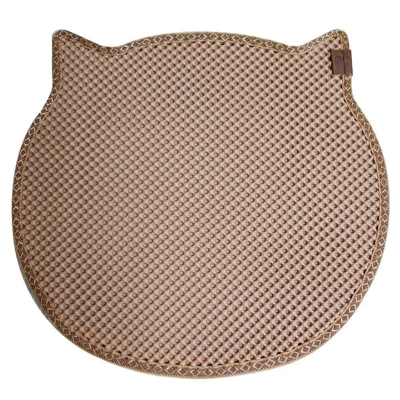 [Australia] - BlackHole Cat Litter Mat - Headshape 23" X 21" Beige 