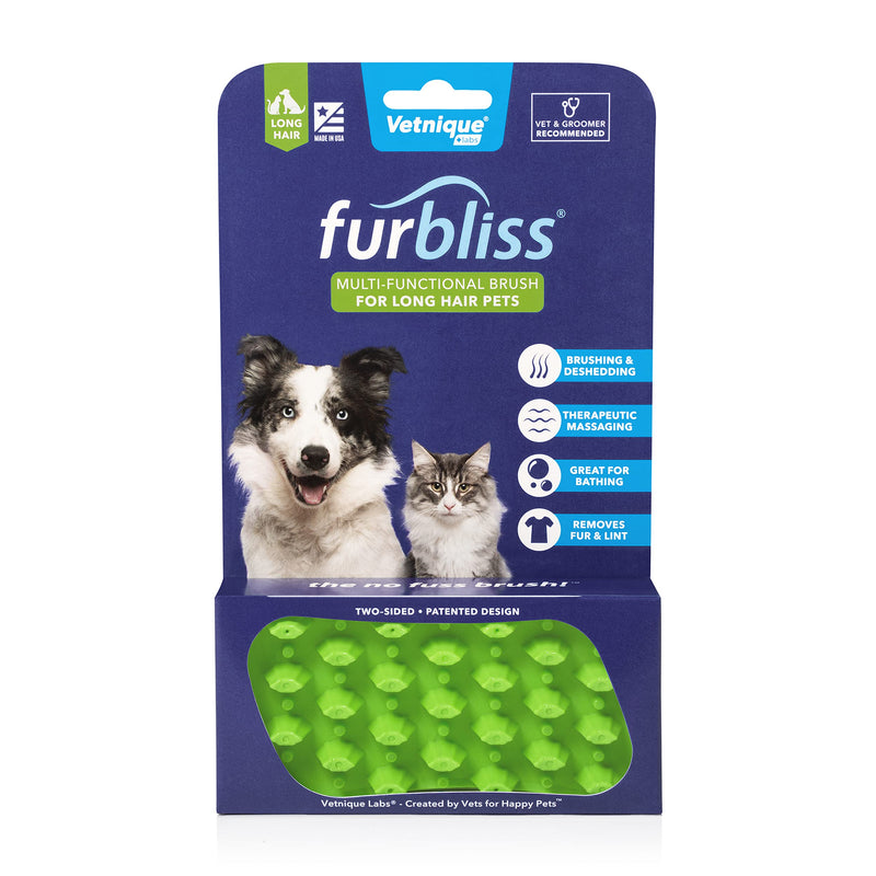 Furbliss Dog Brush for Grooming, Brushing and Bathing Dog & Cats, Great for the Bath Deshedding and Massaging Your Pet, 1 Soft Pet Brush - by Vetnique Labs (Long Hair) Long Hair - PawsPlanet Australia