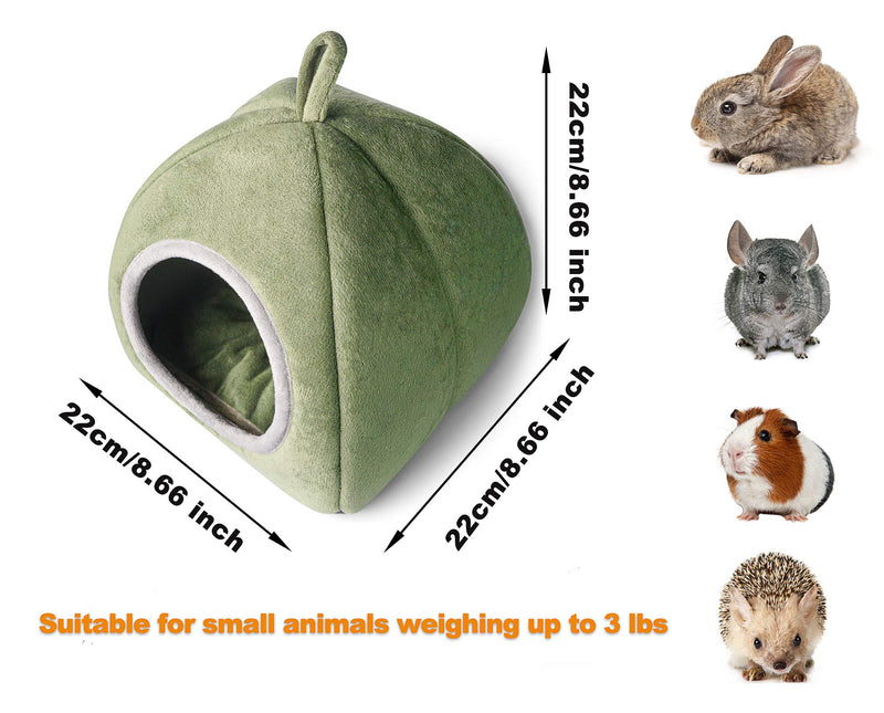 Guinea Pig Bed, Guinea Pig Hideout,Cozy House Bed for Bunny/ Chinchilla/ Ferrets/ Hedgehog/ Sugar Glider,2 in 1 Functional Small Animals Bed/ Small Animals Tent（GERRN） Green - PawsPlanet Australia